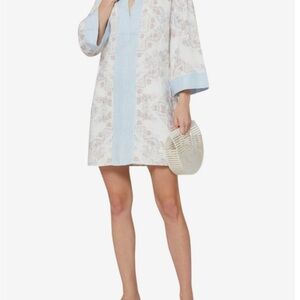 BCBG MaxAZRIA dress Contrast Trim Floral Print Tunic Dress brand new size L